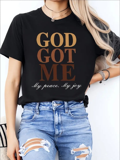 GOD GOT ME Ladies' Casual Loose Short Sleeves