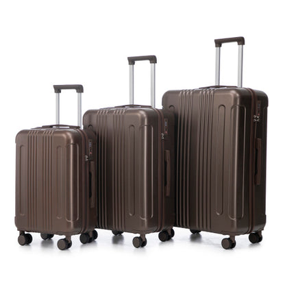 20/24/28 Inch 3-Piece ABS Spinner Luggage Set with TSA Lock & Matching Color Carry-On Suitcase