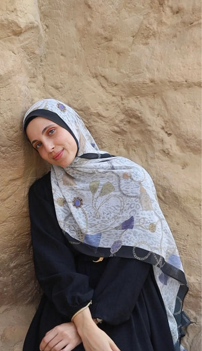 Satin Printed Hijab Printed Shawl Headscarf