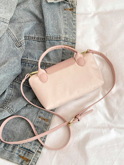 Women’s Solid Color Crossbody Handbag – Fashionable Dumpling Bag