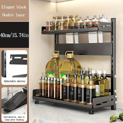 1 Piece Stainless Steel Multi-layer Spice Rack Suitable For Kitchen
