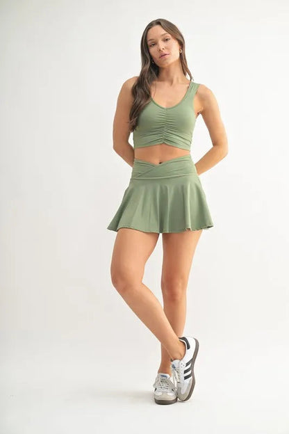 MONO B Ruched Front Active Tank