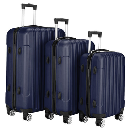 20/24/28 Inch Navy Blue 3-in-1 ABS Aluminum Alloy Spinner Trolley Luggage Set with Handle