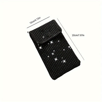 Women’s Glitter Rhinestone Crossbody Bag – Sequin Evening Purse & Wedding Handbag