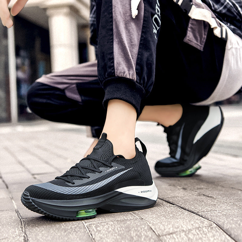 Men’s Air Cushion Sports Shoes | Breathable Knit Lace-Up Sneakers for Running & Casual Wear