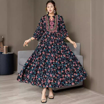 Fashion Personalized Ethnic Style Cotton Dress