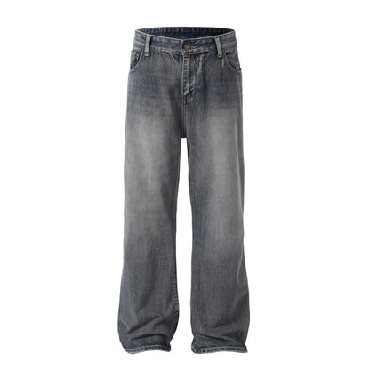 Distressed Washed Denim Trousers For Men