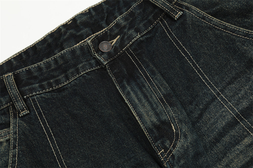 American High Street Wide Leg Denim Trousers Men