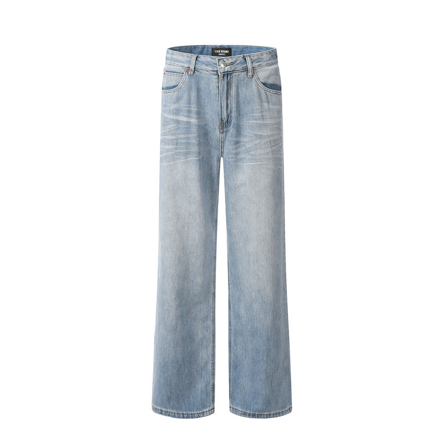 American High Street Wide Leg Denim Trousers Men