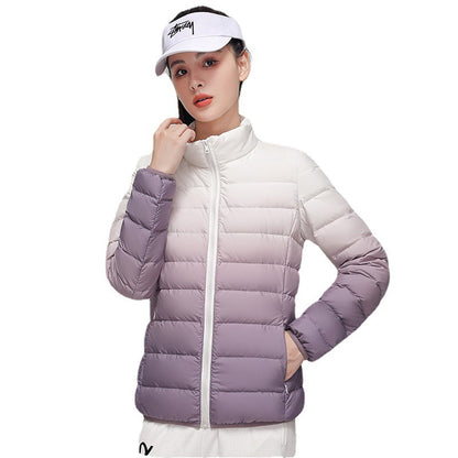 Down Jacket Women's Gradient Stand Collar Fashionable