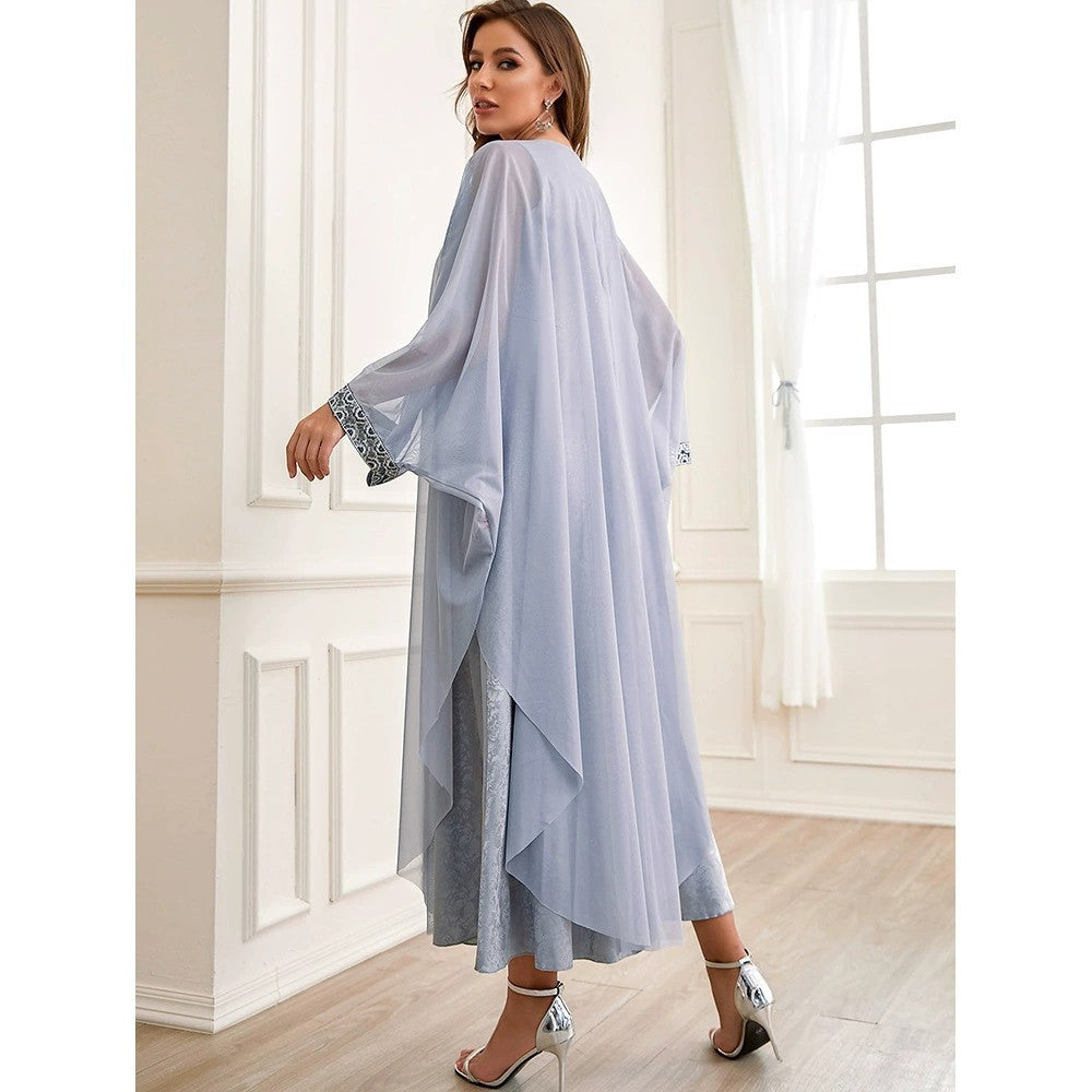 Middle East Dubai Arab Abaya Embroidery Set Female