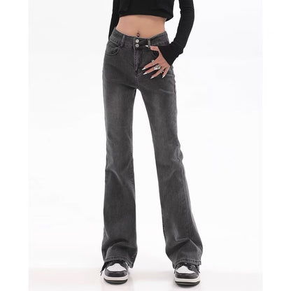 Retro American Slightly Flared Jeans For Women