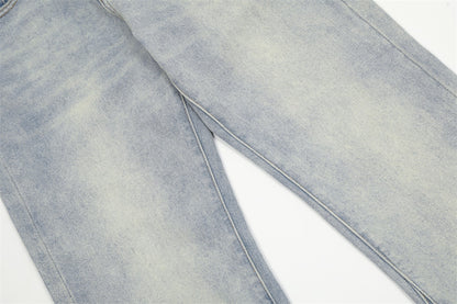 Washing Water Denim Bootcut Trousers Men