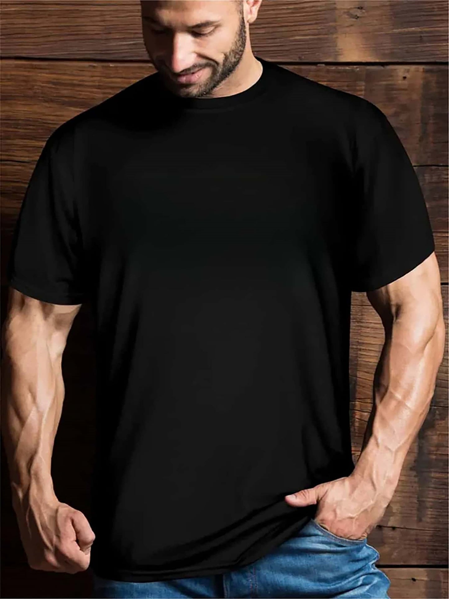 Men's 3D Old Man Graphic Tee - Slim Fit