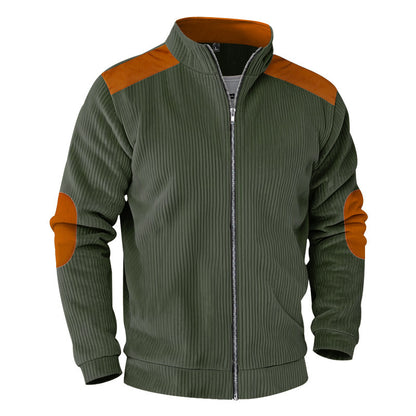 Retro Stand Collar Zipper Cardigan Casual Jacket For Men