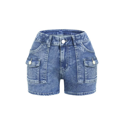 Women’s High-Waist Side Button Denim Shorts