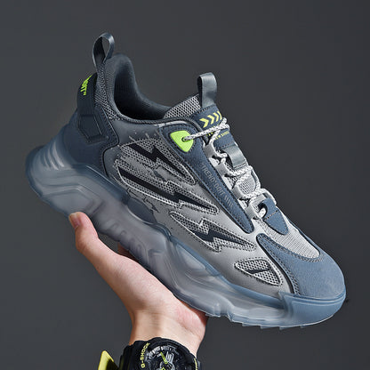 Men’s Casual Low-Top Sneakers – Breathable Popcorn Cushion Sports Shoes