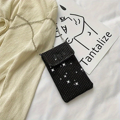 Women’s Glitter Rhinestone Crossbody Bag – Sequin Evening Purse & Wedding Handbag