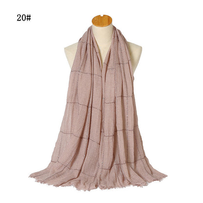 Glitter Lace Lines Sequins Crinkle Crimp Ripped Cotton Turban Hijab