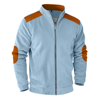 Retro Stand Collar Zipper Cardigan Casual Jacket For Men