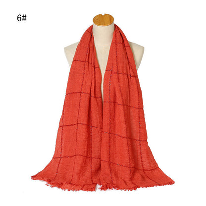 Glitter Lace Lines Sequins Crinkle Crimp Ripped Cotton Turban Hijab