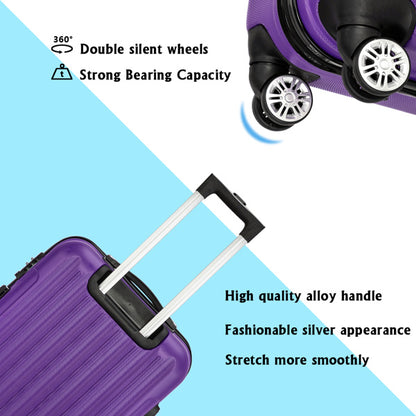 20/24/28 Inch Purple 3-in-1 ABS Aluminum Alloy Spinner Trolley Luggage Set with Handle