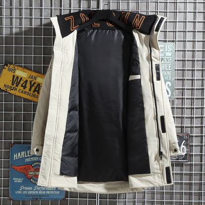 Thick Down Jacket Men Mid Length