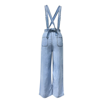 Women's High-Waist Jeans, Convertible Wide-Leg Full-Length Jeans With 3-in-1 Adjustable Hem, Tencel Lyocell For Summer.