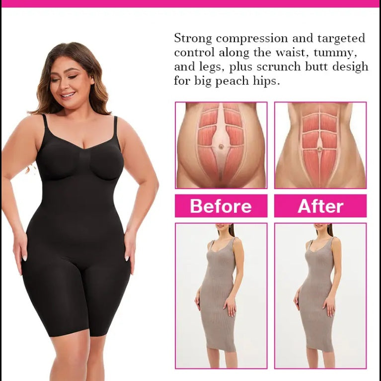 SEAMLESS Postpartum Abdomen Shapewear Sculpting Short Mid Thigh Slimming Body Shaper For Women Tummy Contro