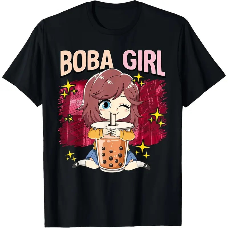 Boba Girl Anime Graphic Tee