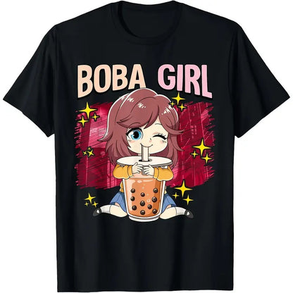Boba Girl Anime Graphic Tee