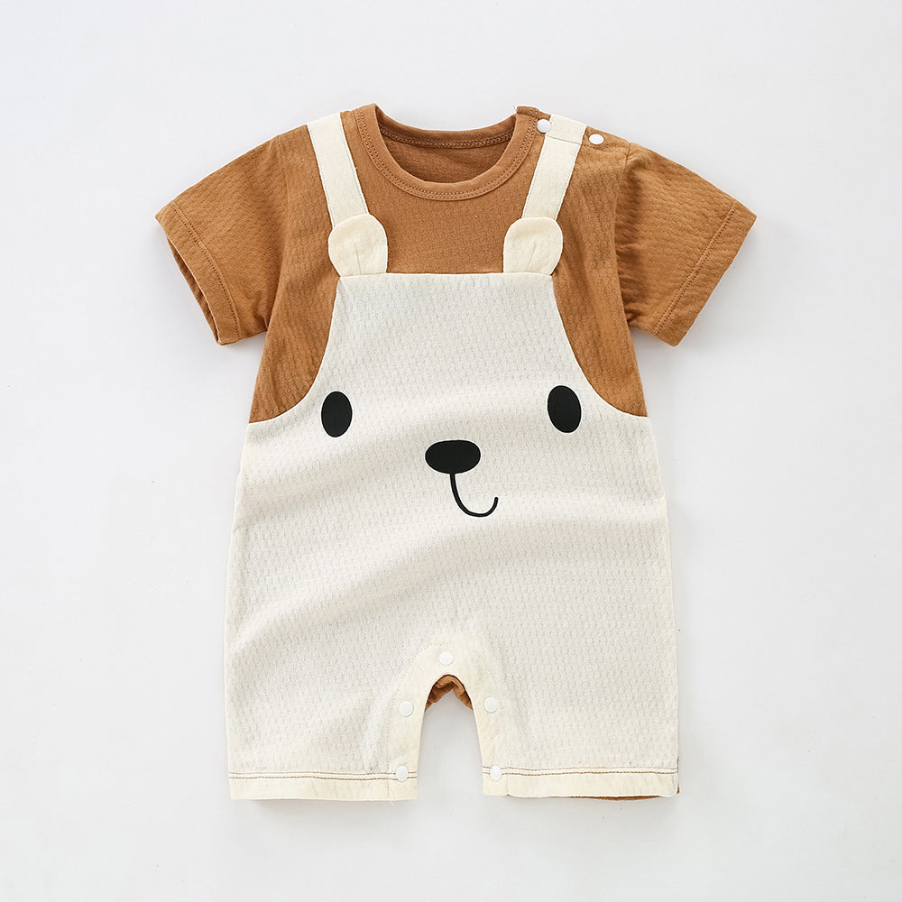 Baby Boys’ Summer Jumpsuit – Thin Cotton Short Sleeve Toddler Clothes