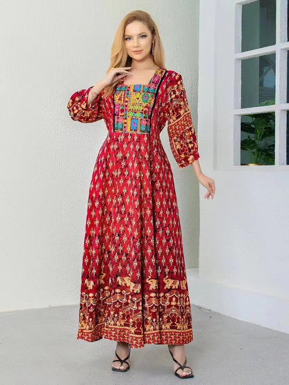 Fashion Personalized Ethnic Style Cotton Dress