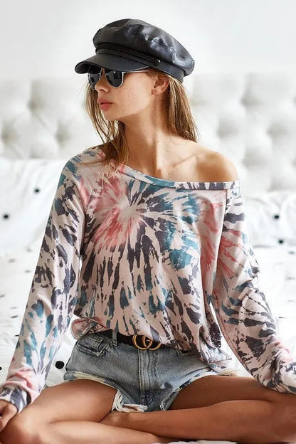 BiBi Tie Dye Terry Knit Terry Top