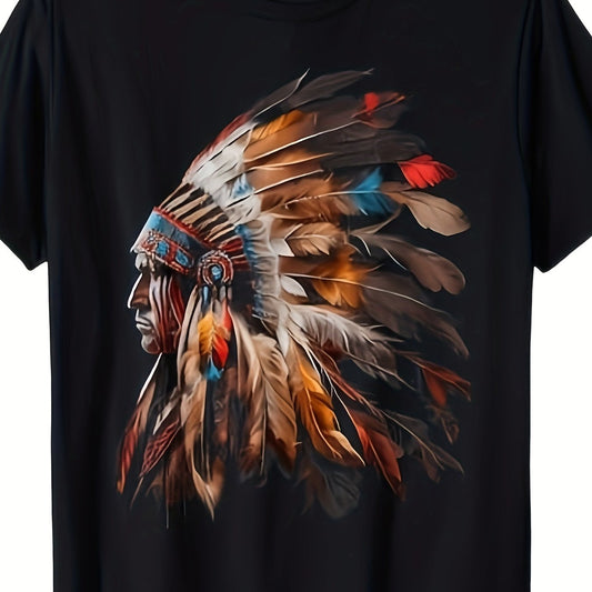 Indian Headdress Pattern T-shirt For Men