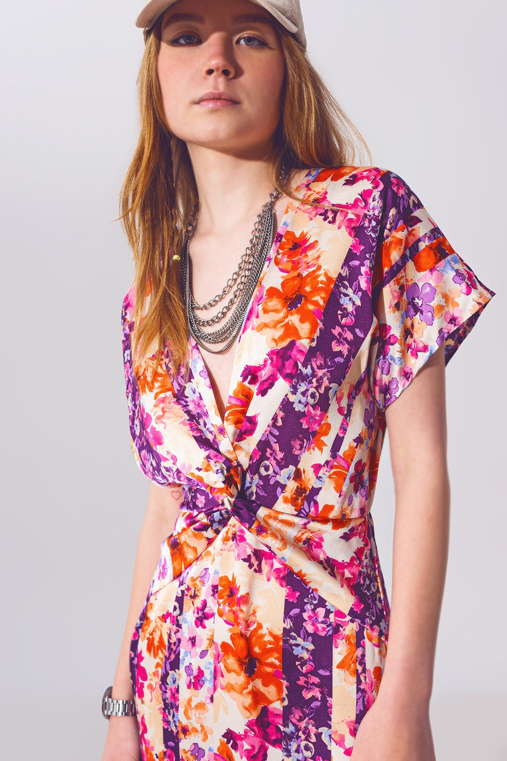 Florentia Knot-Front Midi Dress