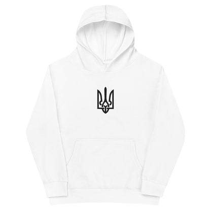 Kids fleece hoodie with Ukrainian Tryzub