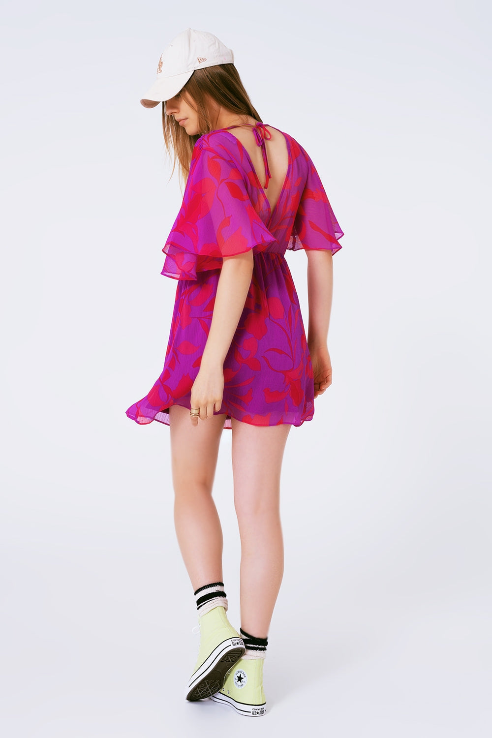 Auretta Floral Chiffon Mini Dress