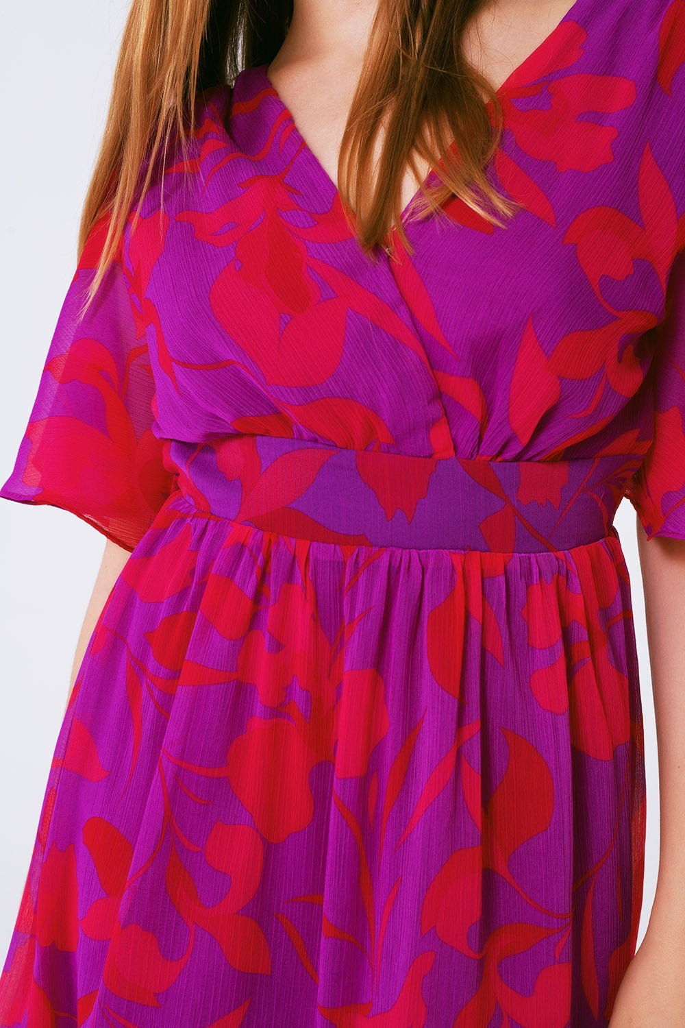 Auretta Floral Chiffon Mini Dress