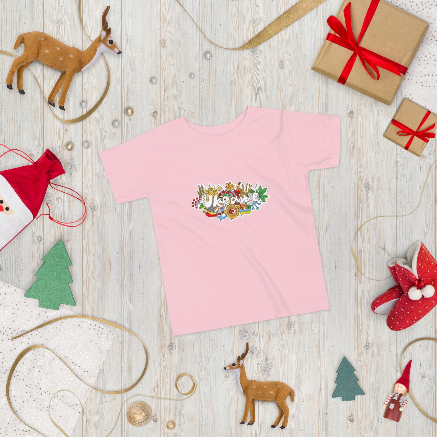 Toddler Short Sleeve T-Shirt with Ukraine Design