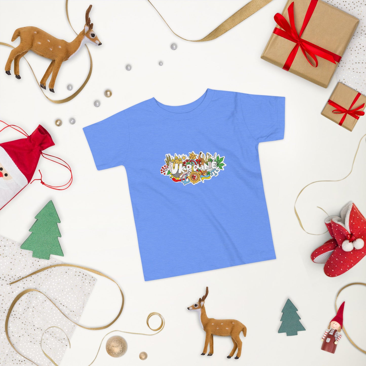 Toddler Short Sleeve T-Shirt with Ukraine Design