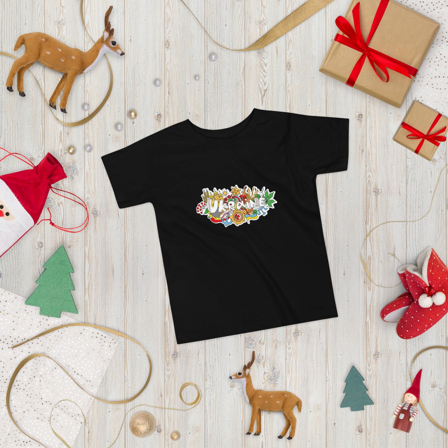 Toddler Short Sleeve T-Shirt with Ukraine Design