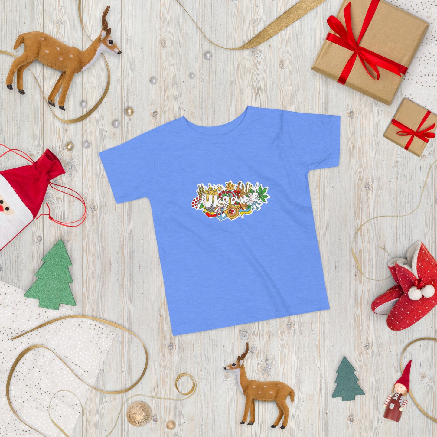 Toddler Short Sleeve T-Shirt with Ukraine Design
