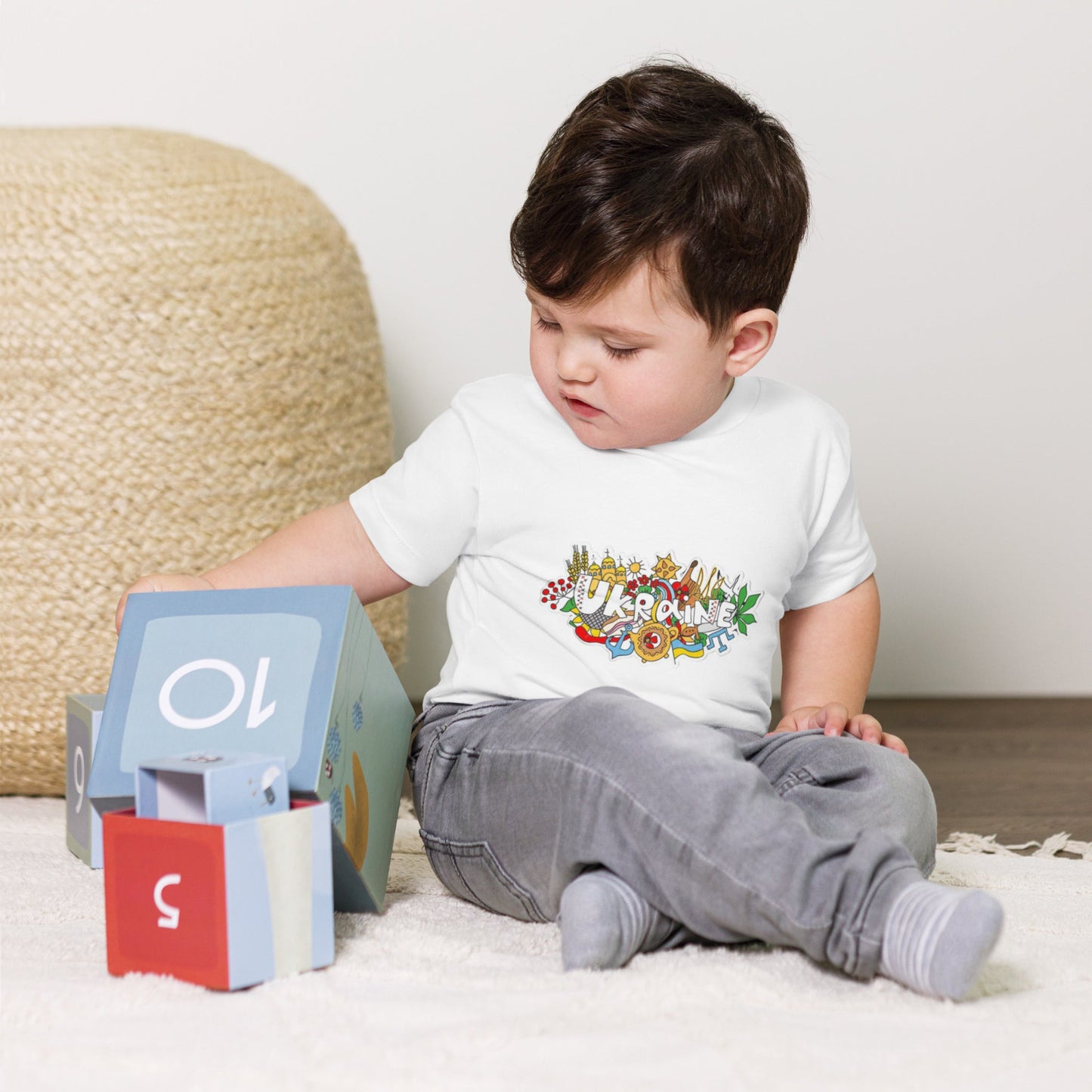 Toddler Short Sleeve T-Shirt with Ukraine Design