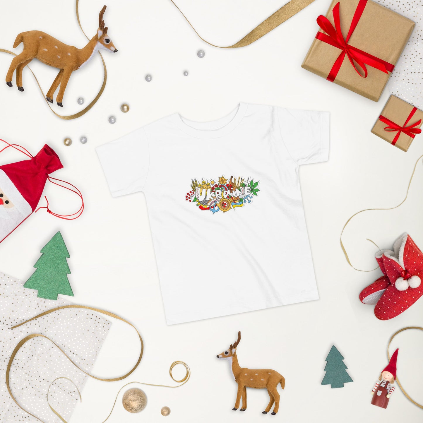 Toddler Short Sleeve T-Shirt with Ukraine Design