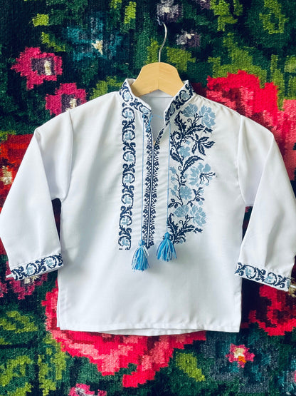 Ukrainian Boy Vyshyvanka Shirt – Embroidered Traditional Sorochka | Boho Kids Top