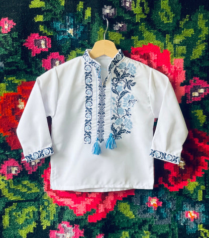 Ukrainian Boy Vyshyvanka Shirt – Embroidered Traditional Sorochka | Boho Kids Top