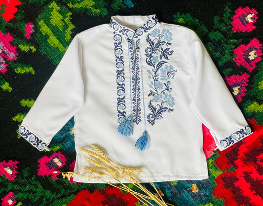 Ukrainian Boy Vyshyvanka Shirt – Embroidered Traditional Sorochka | Boho Kids Top